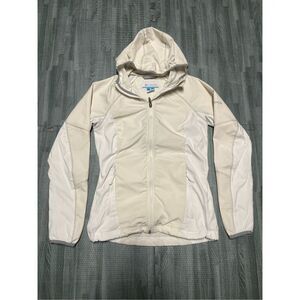 Columbia Jacket Womens Sz XS Full Zip Long Sleeve Outdoor Lightweight Hood White